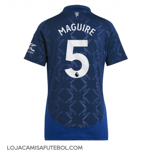 Camisa de Futebol Manchester United Harry Maguire #5 Equipamento Secundário Mulheres 2024-25 Manga Curta